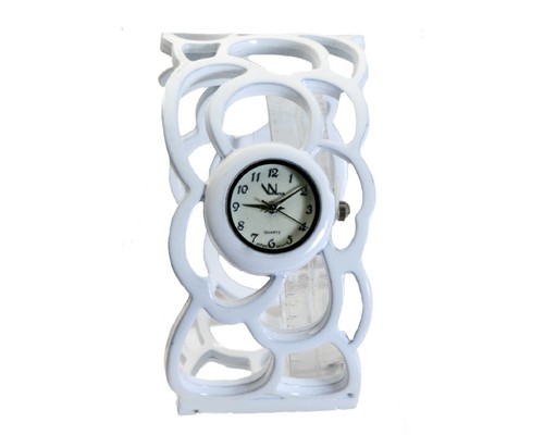 VIANOVA: WOMENS' SILVER OR WHITE FINISH BANGLE ROUND DIAL ANALOG QUARTZ WATCH - Picture 9 of 13