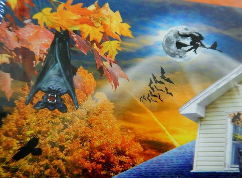 New Haunted House Halloween White Mountain 1000 Pc Jigsaw Puzzle Pumpkins Family - Picture 9 of 12