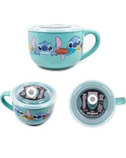 Disney - Lilo STITCH - Ceramic Soup Mug - 24oz W/ Pressure Release Lid
