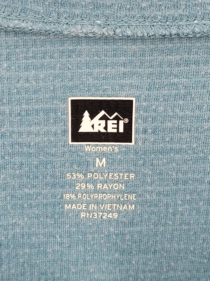 REI Top 女式中号蓝色条纹花卉图案长袖休闲针织 — 第 3/4 张图片