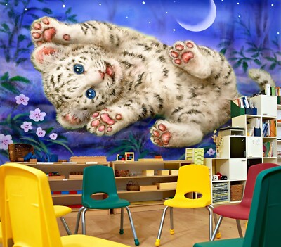 3D Cute Lion Moon A2504 Wallpaper Wall Mural Self-adhesive Kayomi Harai Amy 2023