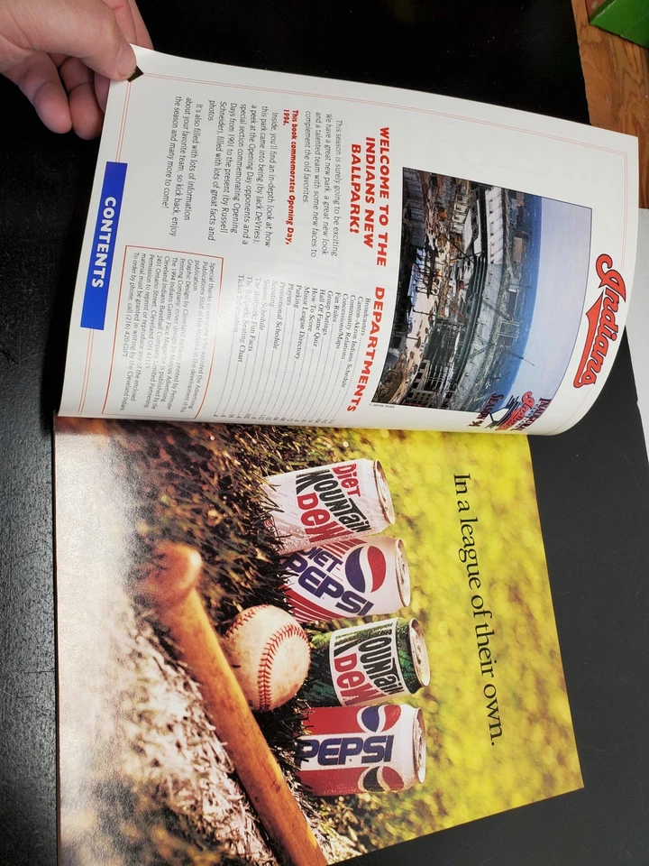 1994 Gameface Indians Scorebook Magazine - Opening Day vs Seattle Mariners - Ina - Image 4 of 4