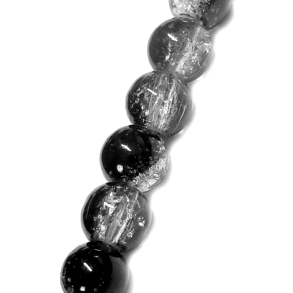 Glasperlen Crackle rund 4 mm schwarz klar 200 Perlen Spacer nenad-design - Bild 3 von 4