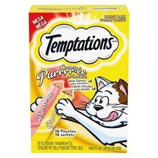 Temptations Creamy Puree Adult Lickable Cat Treats with Chicken  Salmon Vari...
