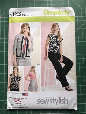 Simplicity K1202 Hose Rock Jacke Oberteil Muster Größen 8-16 ungeschnitten neu