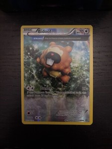 Bidoof Pokemon card 117/160 Xy-Primal Clash Reverse Holo Art