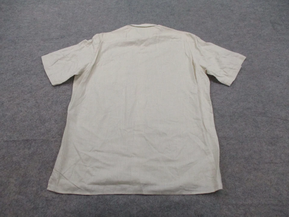 Camisa St Croix Para Hombre Extra Grande Beige Bolsillo Manga Corta Abotonada Tejida Adulto Foto 4 de 4