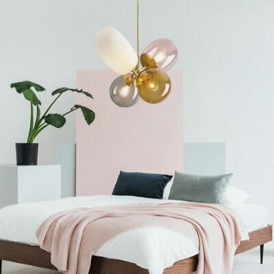 Fashionable Colored Glass Ball LED Pendant Lamp Chandelier Ceiling Lighting