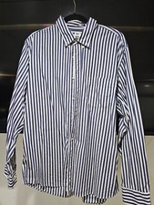 Uniqlo Men's Blue Striped Dress Shirt Long Sleeve Size XL