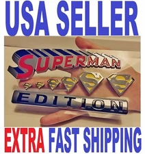 SUPERMAN Edition Emblem Hero CRANE CARRIER Deluxe FIRE TRUCK Sign FIT ALL CARS