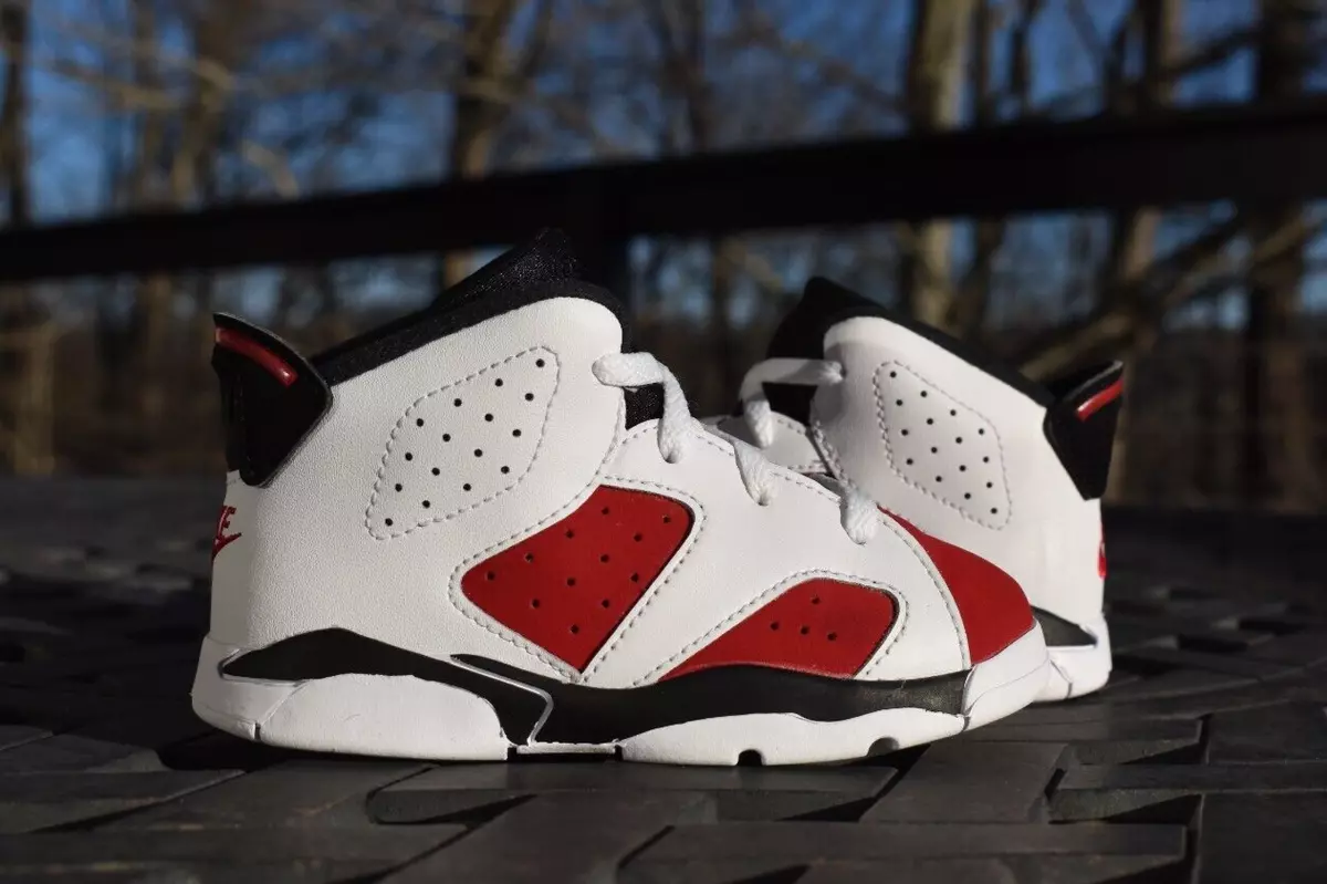 Nike Air Jordan 6 Retro TD 'Carmine' 2021 384667-106 Toddler Size 8C