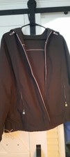 Everlast Brown Reversible Hooded Sweatshirt Hoodie Jacket Pink Piping Size L