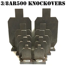 10pc IDPA/IPSC Steel Shooting Range Knock-over Targets - AR500 Metal Knock-down