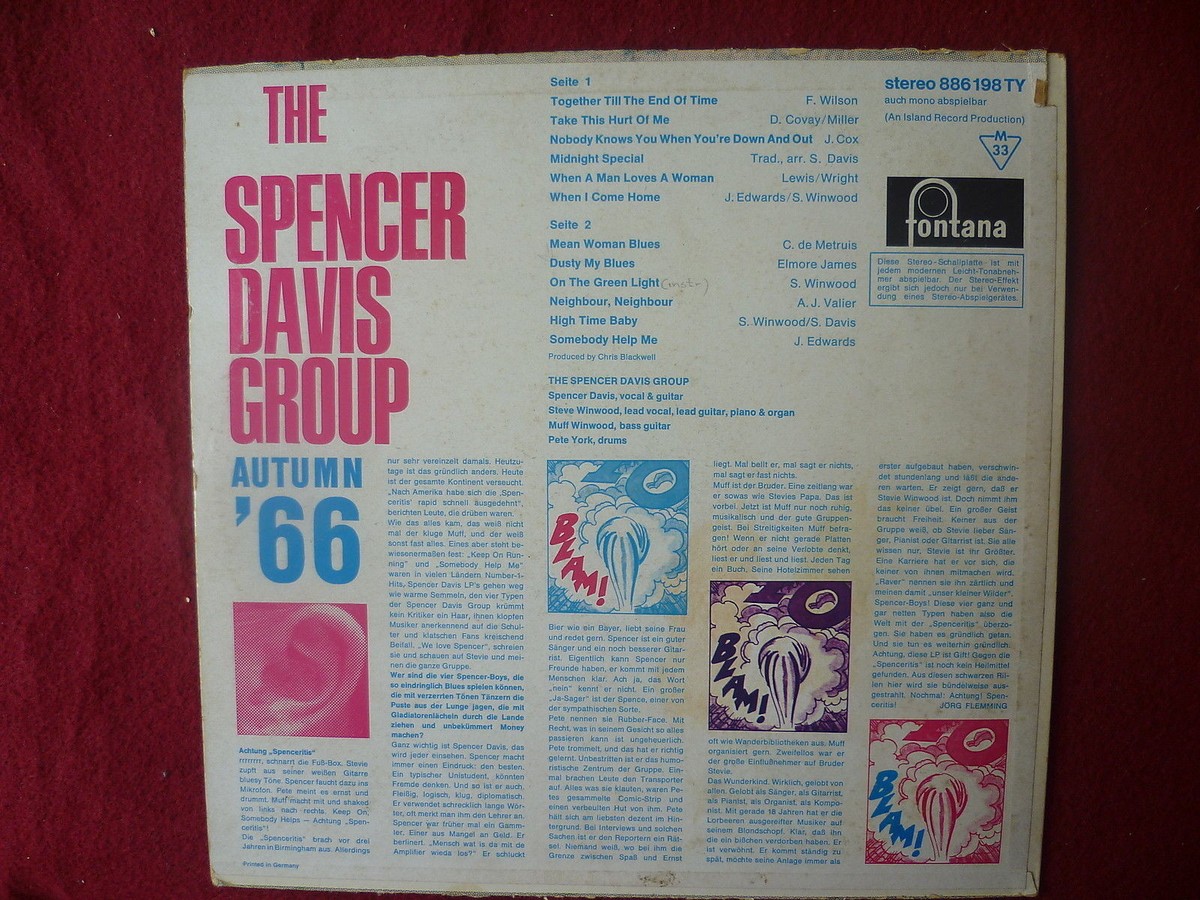 Spencer Davis Group - Autumn 66 ( Lp - Germany - Fontana - 1966