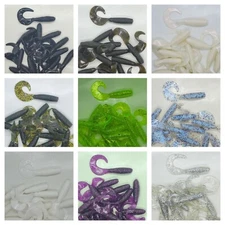 5" CURL TWISTER TAIL GRUBS 15 Per Pack Nimrod's Tackle Made in USA U Pick Color