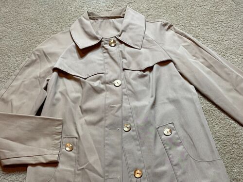 Vintage 1960s 1970s Mod Gogo Short Trench Leisure Disco Jacket Khaki Safari S - Picture 3 of 8