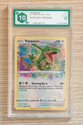 Pokémon, Rayquaza Amazing Rare Holo - Vivid Voltage 138 - MINT GRAD 10 PSA/BGS