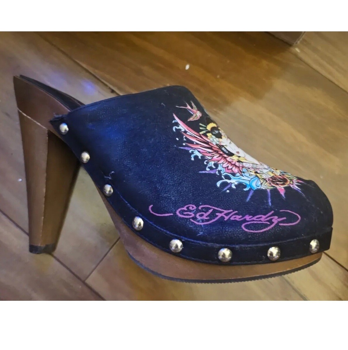 Ed Hardy スカルデザインブーツ 楽天市場】エド・ハーディー ハートスカル刺繍 グラデーション