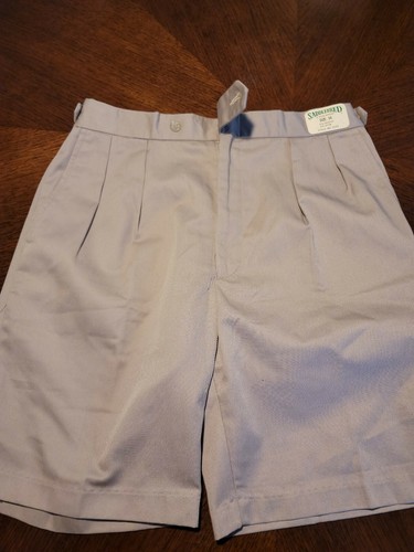 nwt Vintage Saddlebred new breed sz 34 khaki pleated front side tab shorts - Picture 2 of 6