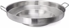 New Large 16" Mexican Stainless Steel Style Wok Comal Cazo Griddle Fry Pan