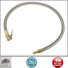 20" Flexible Stainless Steel Tire Valve Air Chuck Inflator Pump Extension Hose