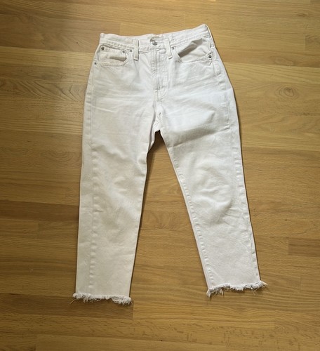 Madewell Perfect Sommer Jeans weiß ausgefranst Ankle 27 kurz Petite - Bild 2 von 9