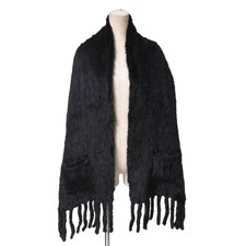 Mink Stole Mink Fur Large Shawl Fringe Used Elegant Fur Wrap