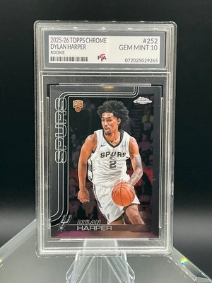 2025-26 Topps Chrome Dylan Harper RC True Rookie Spurs ~GRADED GEM MINT PTA 10 