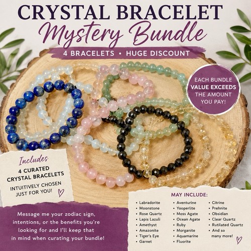 Crystal Bracelet Mystery Bundle – 4 Bracelets – HUGE DISCOUNT 💎✨