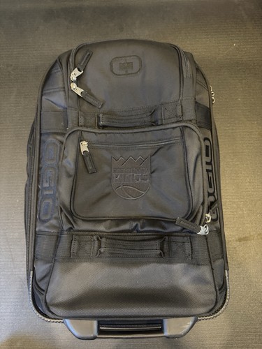 Neemias Queta Sacramento Kings Team Issued OGIO Rolling Travel Bag Provenance