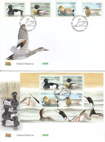 IRELAND EIRE 2004 DUCKS FIRST DAY COVERS x 2 FDC SG 1644 1647 + MS 1648