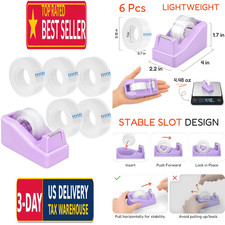 Lightweight Desktop Tape Dispenser, 6 Rolls Transparent, 1-Inch Core
