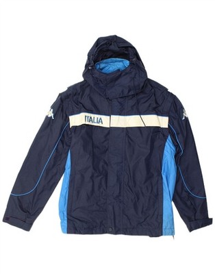 Kappa Herren Graphic Windbreaker Jacke UK 40 Large Navy Blau Colourblock CX10