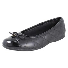 'Ragazze Clarks' Trapuntato Ballerine da Infilare Scuola Scarpe - Danza Tappo