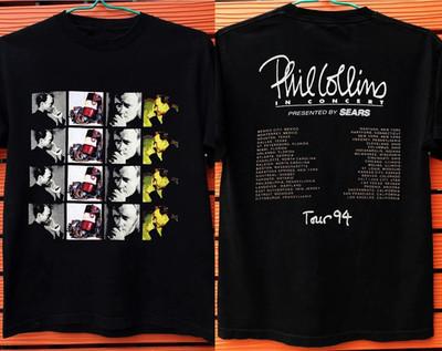 2 sides In Concet Tour 94 Phil Collins Shirt Black Unisex S-4XL 1V0430