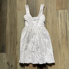 Wet Seal White Eyelet Cotton Sleeveless Sundress Sweetheart Size M