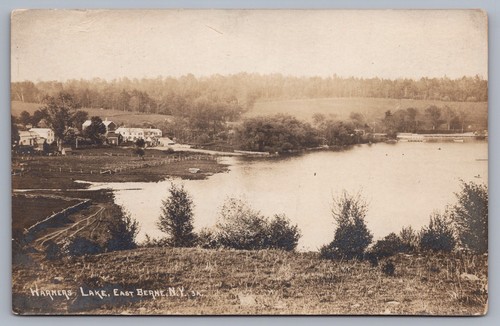 Warner’s Lake Vogelperspektive Ost Bern NY Albany County RPPC Eastern Ill. N3