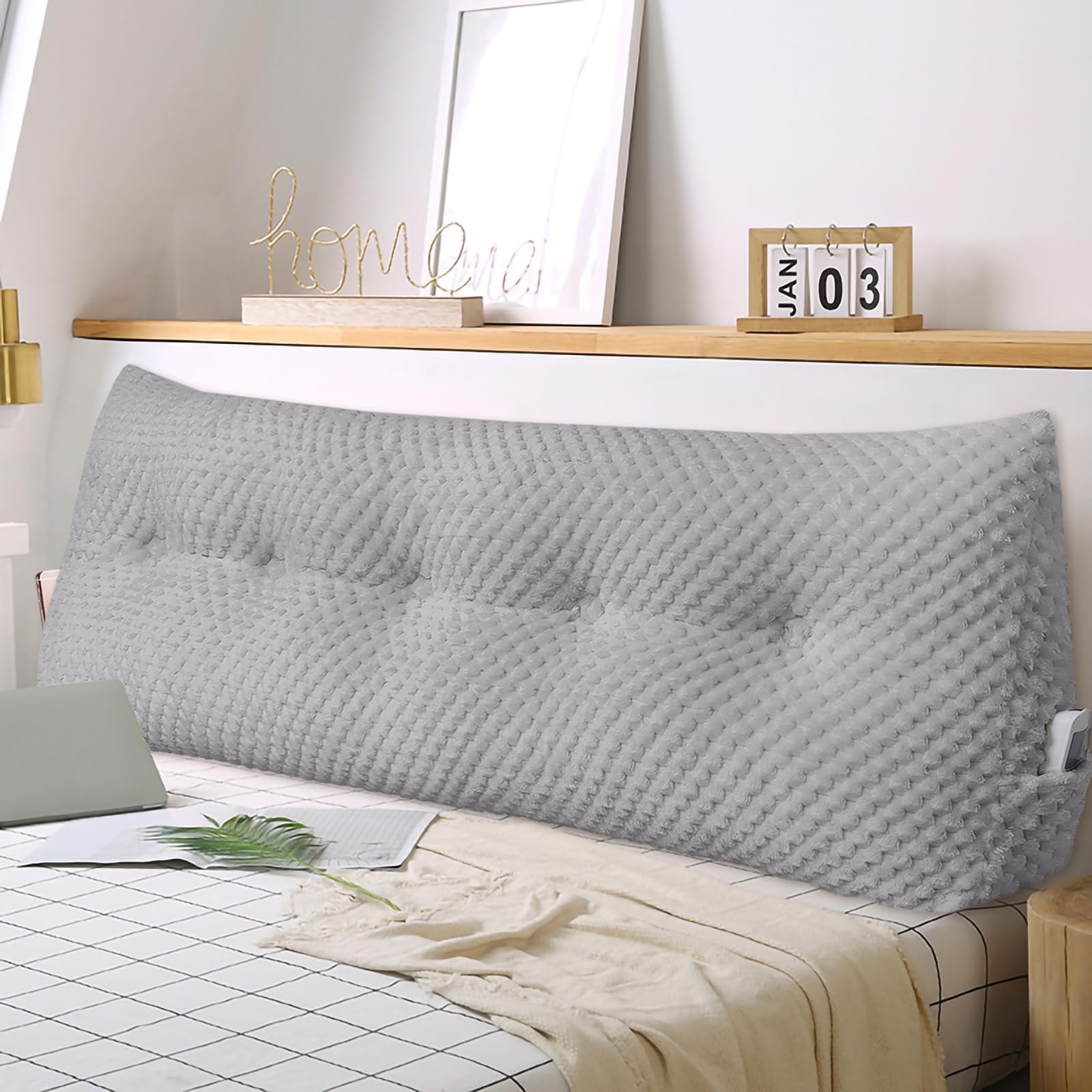 Soft Supportive Large Wedge Pillow for Headboard Comfort