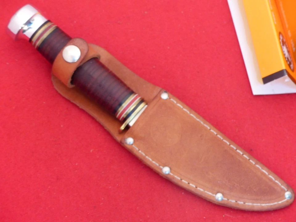 Marbles Gladstone США Trailcraft новом в коробке фиксированное лезвие кожаный/алюминиевый нож - Изображение 4 из 4