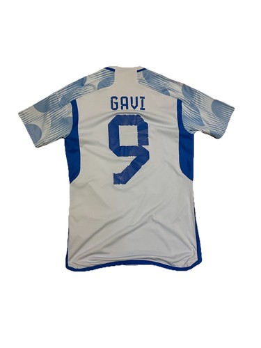 Maglia Spagna Away Adidas 2022 Azzurro Gavi #9 Taglia S - Foto 4 di 10