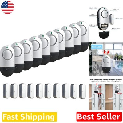 Extra Loud 120DB Door Window Alarm Sensors 10pk Battery Powered Security