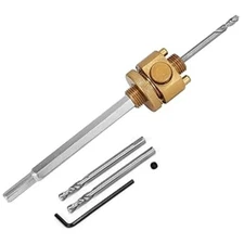 Quick Release Hole Saw Arbor with 3/8" Shank, Includes 2 Pilot Drill Bits, Un