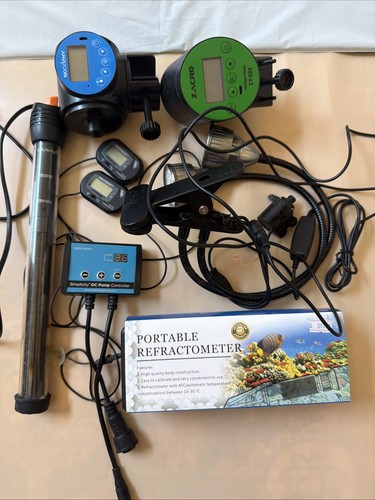 Aquarium Reef Equipment Lot ORLUSHY 500W Heater Feeders Lights Controller More