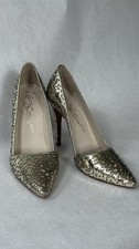 Alice  Olivia Laser Cut Gold Heels Pumps Size 40