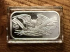 🔥1 oz SilverTowne Retro Eagle Silver Bar (New) 99.9 Pure Silver In Capsule