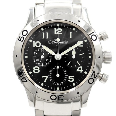 Breguet Aeronvale Type XX 3800ST 92 SW9 Chronograph 100m Schwarz SS Herren Au...