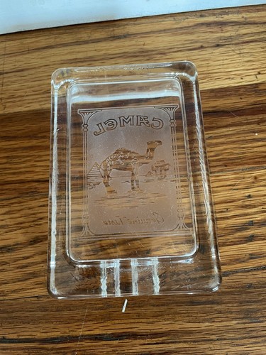 Camel Ashtray - Genuine Taste Cigarettes Ashtray, Clear Etched Glass Design - Picture 4 of 11