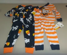 NEW CARTERS PEANUTS SNOOPY & WOODSTOCK 4 PC SLEEP SET HALLOWEEN SIZE 12 MONTHS