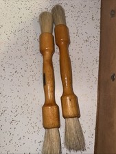 Vintage 2 Sided Shaving Brush - Wooden Handle Horse Hair Bristles - West Germany