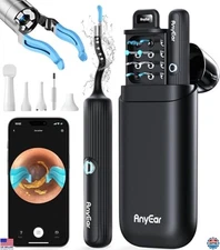 Wireless Ear Wax Removal Camera - 10MP HD Otoscope, Painless Tweezers & Tips